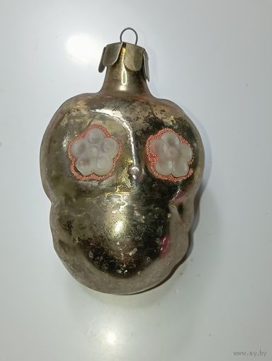 Ёлочная игрушка  - Филин . СССР  . Стекло .