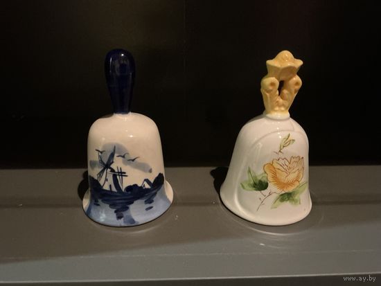 Колокольчик фарфор Цветы Мельница  Голландия Дельф Англия Винтаж