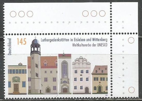 Германия. Наследие ЮНЕСКО. Мемориал Лютера. Совместный выпуск с ООН. 2009г. Mi#2736.