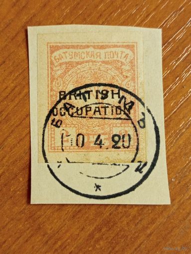 1920 гражданская война в России Батум оригинальная марка с оригинальной надпечаткой и оригинальным штемпелем редкость флора Мих 11 (2-6)