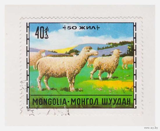 Монголия 1971 Овцы на пастбище