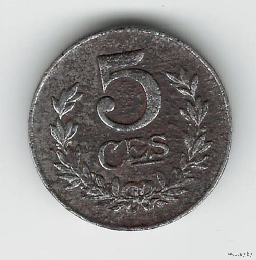 Люксембург 5 сантимов 1921 года. Нечастая!