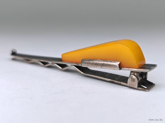 Зажим для галстука Янтарь Серебро 875 пр. (2ЯК) СССР