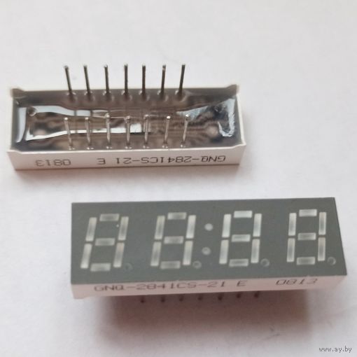 Индикатор 4 цифры КРАСНЫЙ. 32 x 10 мм. Светодиодный. Общий акатод. 2841CS-21
