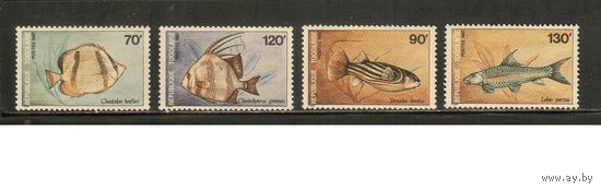 Того-1987(Мих.2028-2031) , ** ,  Морская фауна, Рыбы(полная серия)