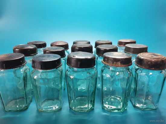 Старая баночка СССР (горчица). 100 гр. 15 шт. одним лотом.