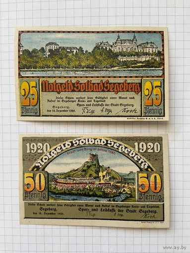 Нотгельд 25-50 пфеннигов Германия Сегеберг-0101