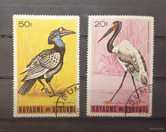 Бурунди. 1965 год. Фауна. Птицы (2 марки из серии)