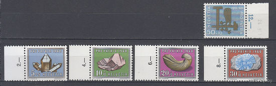 Минералы. Швейцария. 1960. 5 марок. Michel N 714-718 (11,0 е)