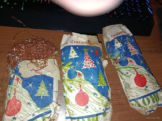 Ёлочное украшение, дождь из меди, СССР.