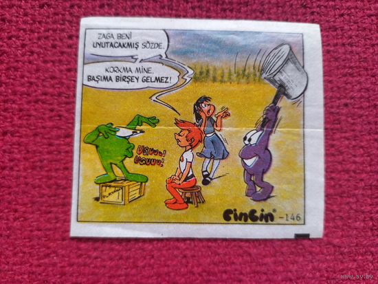 Вкладыш, фантик от жвачки Cincin три друга 146