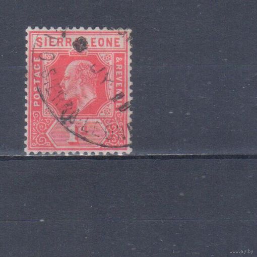 [329] Британские колонии. Сьерра Леоне 1907. Эдуард VII. Гашеная марка.