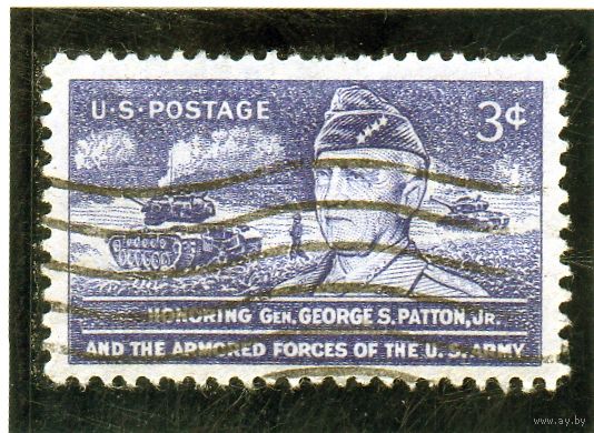 США.Ми-646. Генерал Джордж С. Паттон-младший и танки в действии .1953.