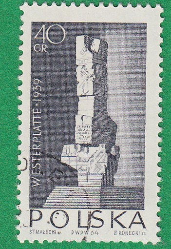 Польша. 1964 г. Памятник Героям войны. Архитектура. Дворцы. Памятники
