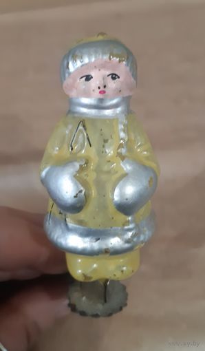 Игрушка ёлочная Мужичок с ноготок, стекло. СССР
