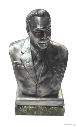 Бюст Л.И. Брежнев Олово/Змеевик