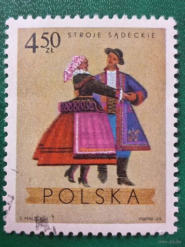 Польша 1969. Традиционные наряды. Sadeckie