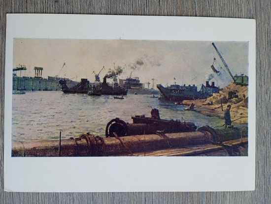 1957. соцреализм. Гавозинский. На строительстве Каховской ГЭС