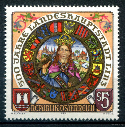Австрия - 1990г. - 500 лет земли Линц - 1 марка - полная серия, MNH [Mi 1983]. #3-WB-Z-1-28