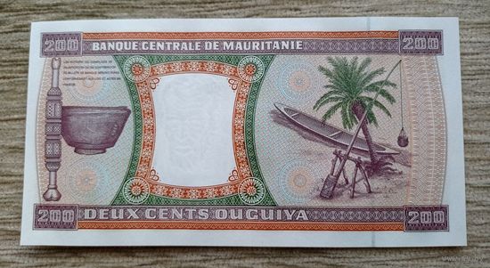 Werty71 Мавритания 200 угий 2002 UNC банкнота