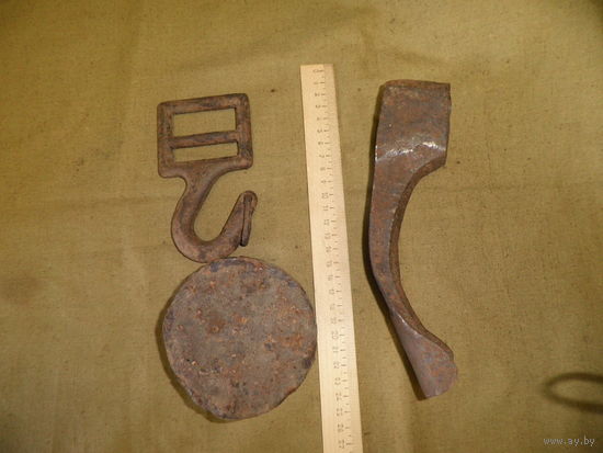 Крюк-пряжка конской упряжи,тесло Вермахт,ПМВ,пол ядра 1812 г.С рубля.