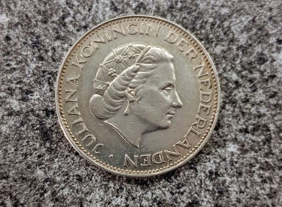 Нидерланды 2/5 гульдена 1961 год серебро