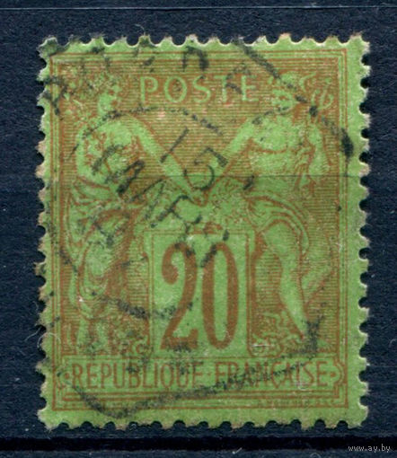 Франция (Республика) - 1886/99г. - аллегория, 20 с - 1 марка - гашёная [Mi 79]. #1-Fr-7-A-1