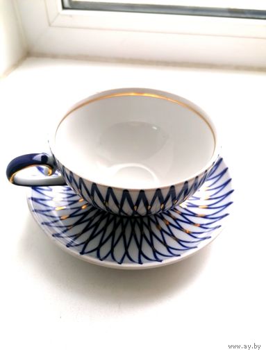 Чайная пара Кобальтовая сетка Минского ФФЗ