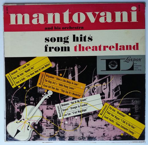 LP Mantovani And His Orchestra – Song Hits From Theatreland (1955) Stage & Screen, Musical, Theme