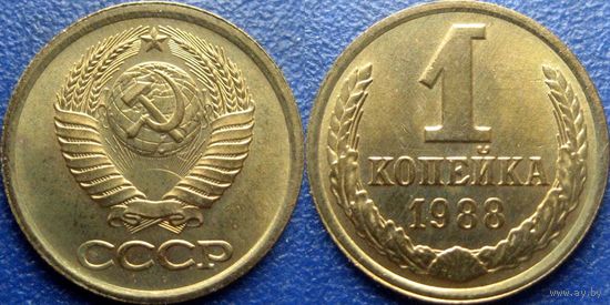 1 копейка 1988 года. аUNC.