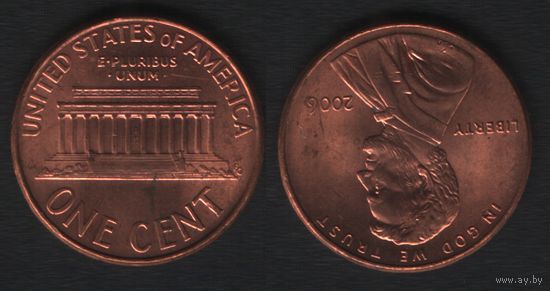 США km201b 1 цент 2006 год (-) (_5 ТОРГ ЛЮБОЙ