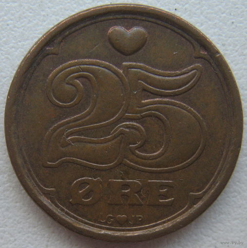 Дания 25 эре 1990 г.