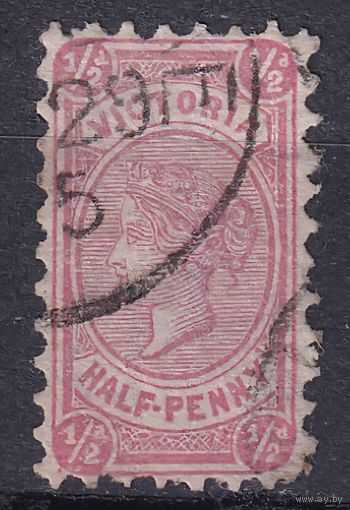98.Aust. Великобритания. Австралийские штаты. Виктория. Стандарт. 1883 г. 1/2p. Mi.#71b.