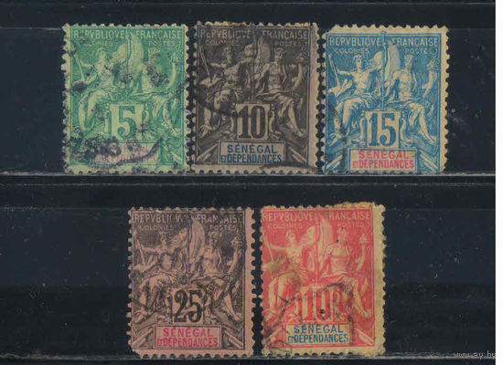 Fr Колонии Сенегал 1882-1900 Вып Мореплавание и Торговля Стандарт #11-3,15,22