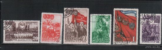 СССР-1948, (Заг.1234-1239)  гаш., 30-лет ВЛКСМ (полная серия)(3)