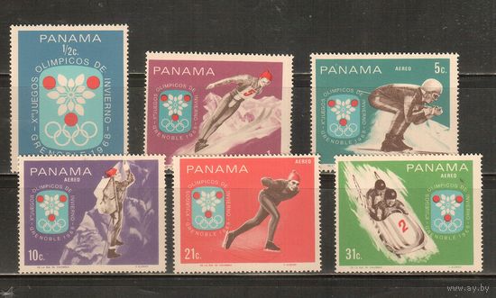 Панама-1968, (Мих.1046-1051)  **  , Спорт, Зимняя ОИ-1968