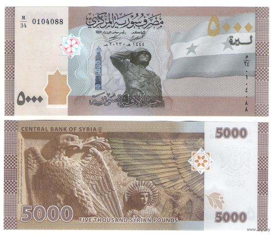 Сирия 5000 фунтов 2023 год UNC
