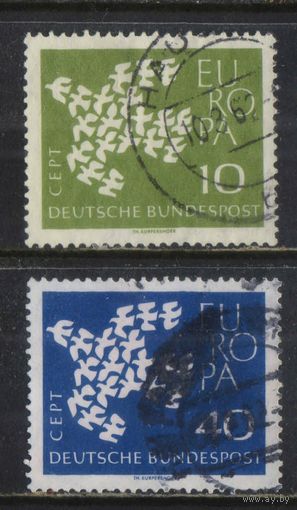 Германия ФРГ 1961 Вып Европа Летящие голуби Полная #367-8