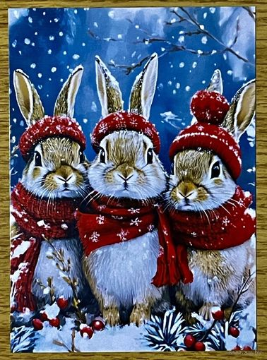 Открытка новогодняя чистая 10х15 см.