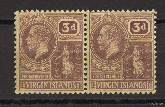 1922 Виргинские острова** Георг V, сцепка 2 марки (SG 82)