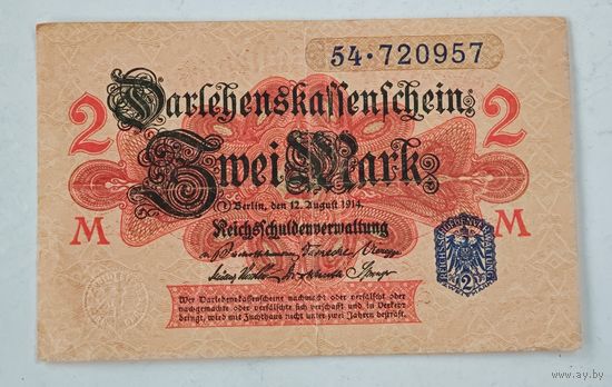 1914 год Германия 2 марки