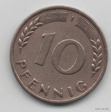 ФЕДЕРАТИВНАЯ РЕСПУБЛИКА ГЕРМАНИЯ. 10 ПФЕННИГОВ 1950 J