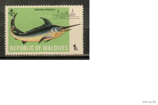 Мальдивы-1983(Мих.442) , **  , Морская  Фауна , Рыбы