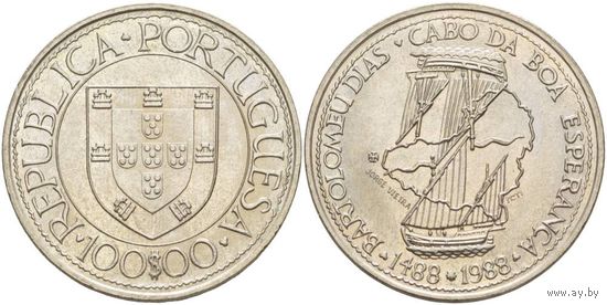 Португалия 100 эскудо, 1988 Золотой век открытий - Бартоломеу Диаш UNC