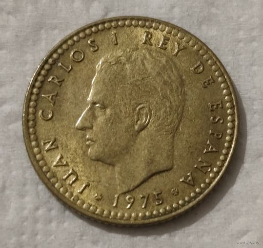 Испания 1 песета, 1975 (77 внутри звезды) (14-9-19)