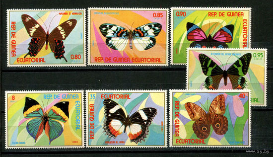 Экваториальная Гвинея - 1976 - Бабочки - [Mi. 1025-1031] - полная серия - 7 марок. MNH.  (Лот 60JD)-TG2P5