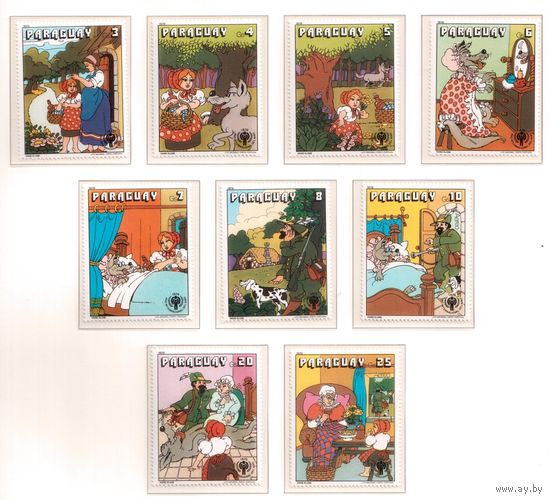 Парагвай-1979,(Мих.3229-3237,БЛ.345) ** ,  Год ребенка, Сказки, Красная Шапочка