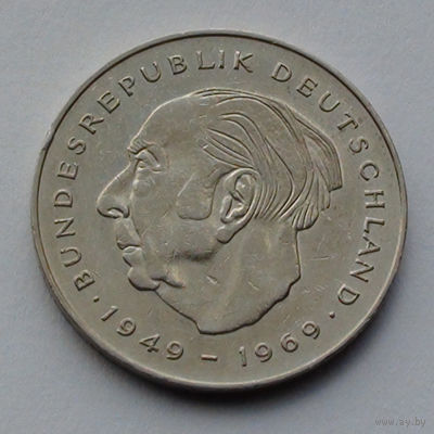 Германия, ФРГ 2 марки, Теодор Хойсс. 20-летие со дня основания Федеративной Республики (1949–1969), 1986 G