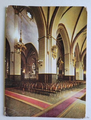 Открытка "Концертный зал Домского собора" из набора "Рига", фото В. Упитиса, 1960 -х гг.