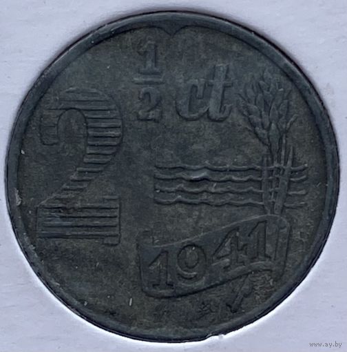Нидерланды 2,5 цента 1941 г. В холдере